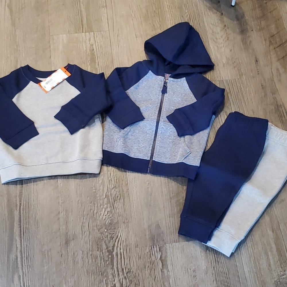 Cat & Jack 4 Pack Sweatshirt with Pull On Jogger Set Size 12 Months - Picture 2 of 2